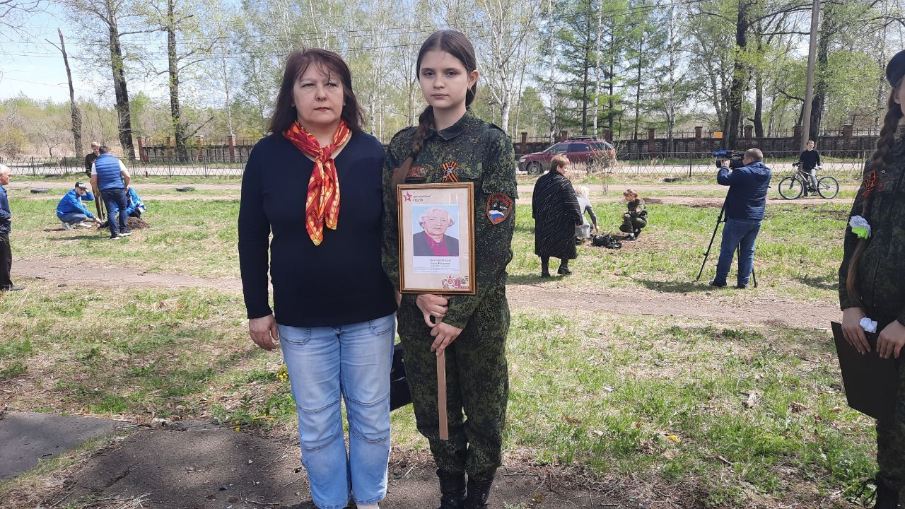 В честь участницы войны Ольги Фёдоровны Матушевской высажен «Сад памяти» в Биробиджане