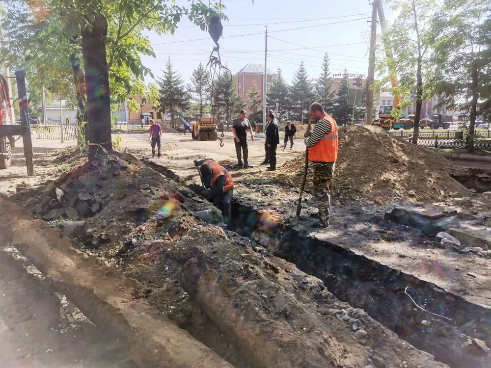 Работы по замене теплотрассы закончили в Биробиджане