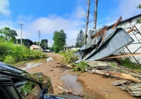 ФОТО: Крышеснос и бурелом устроила вчерашняя гроза в Биробиджане