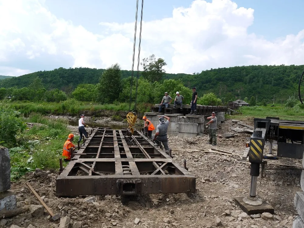 Восстановили мост через Хинган в г. Облучье ЕАО