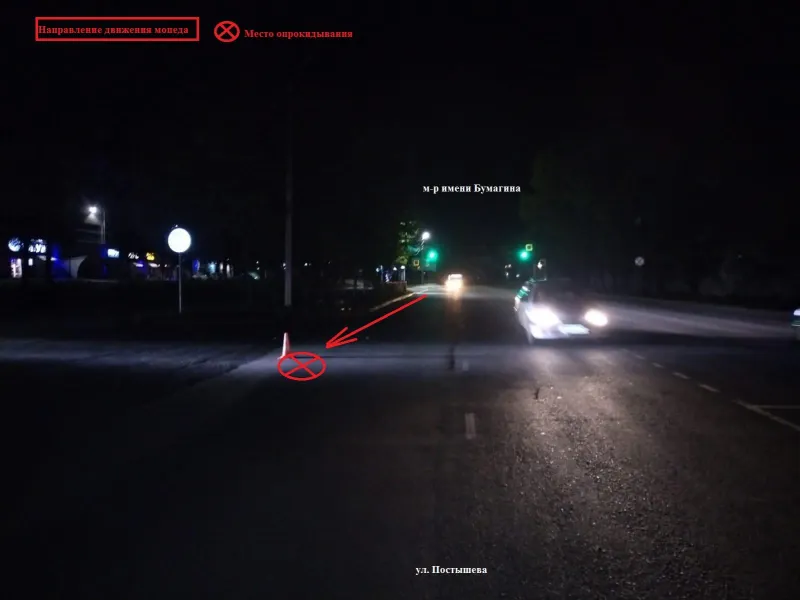 Перевернулся, не справившись с управлением, гонщик на мопеде в Биробиджане