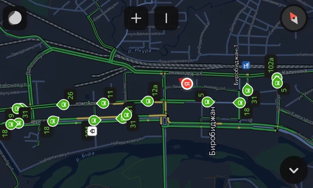 Отследить автобус на карте в реальном времени могут биробижанцы