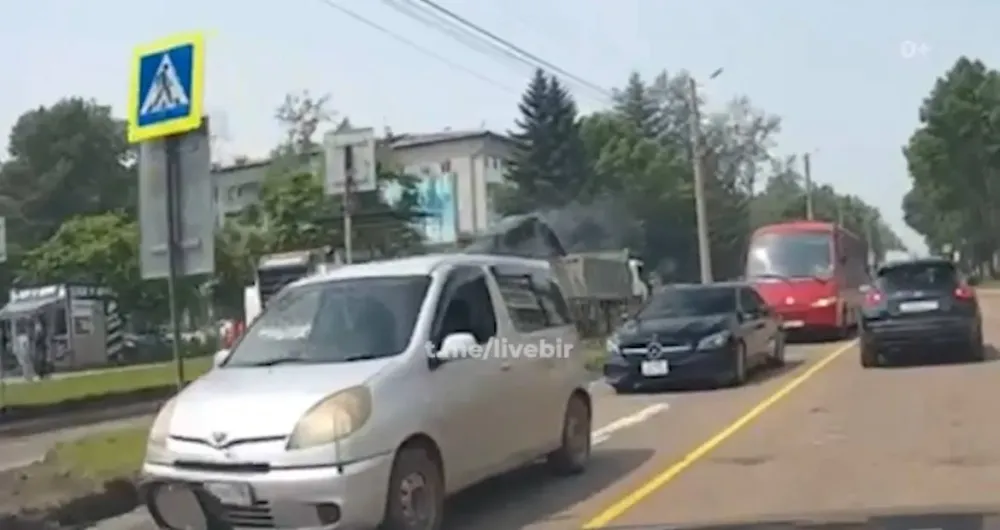 Пробки из-за ремонта на дороге образовались в Биробиджане