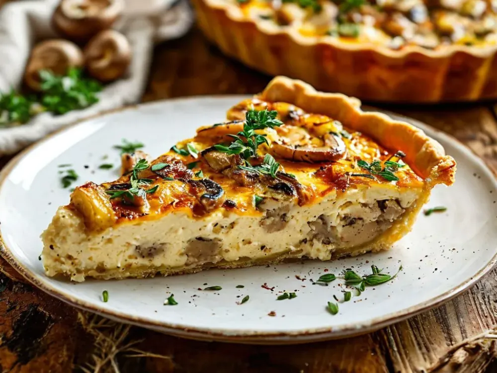 Картофельный киш с грибами и курицей – вкуснейший зимний пирог