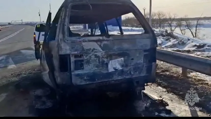 Загорелся на ходу автобус в ЕАО