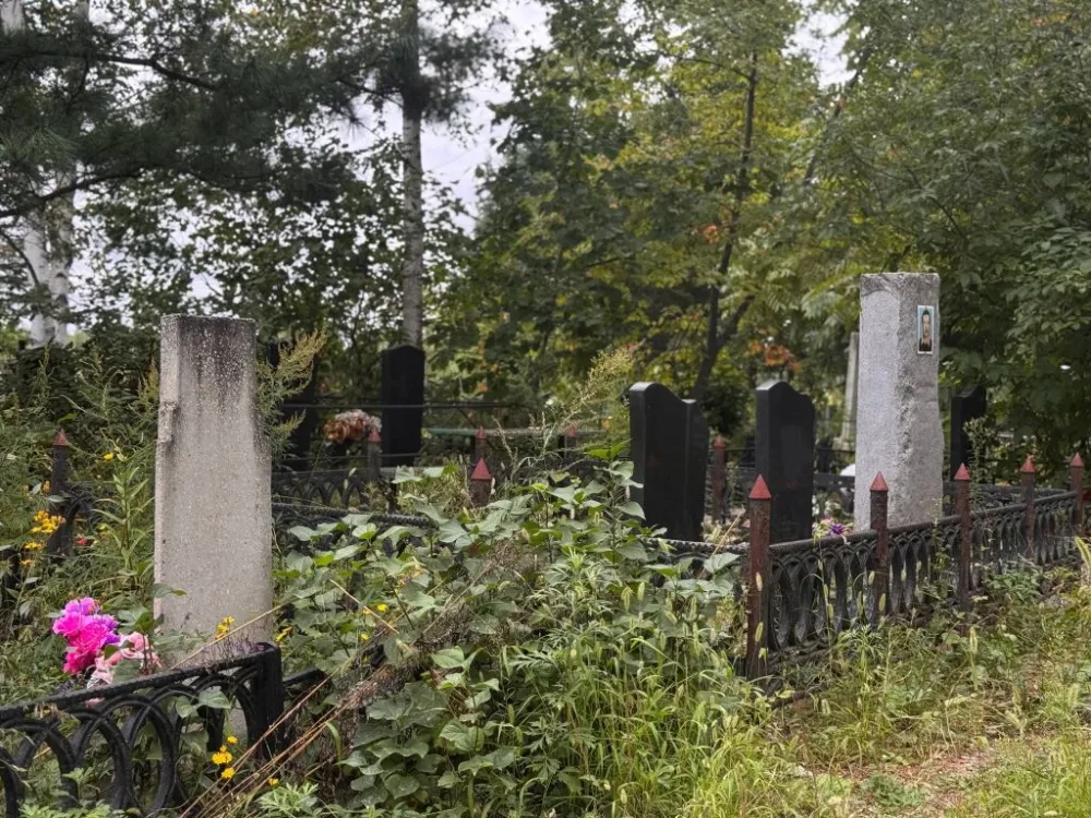 Заросло мусором кладбище в Облученском районе