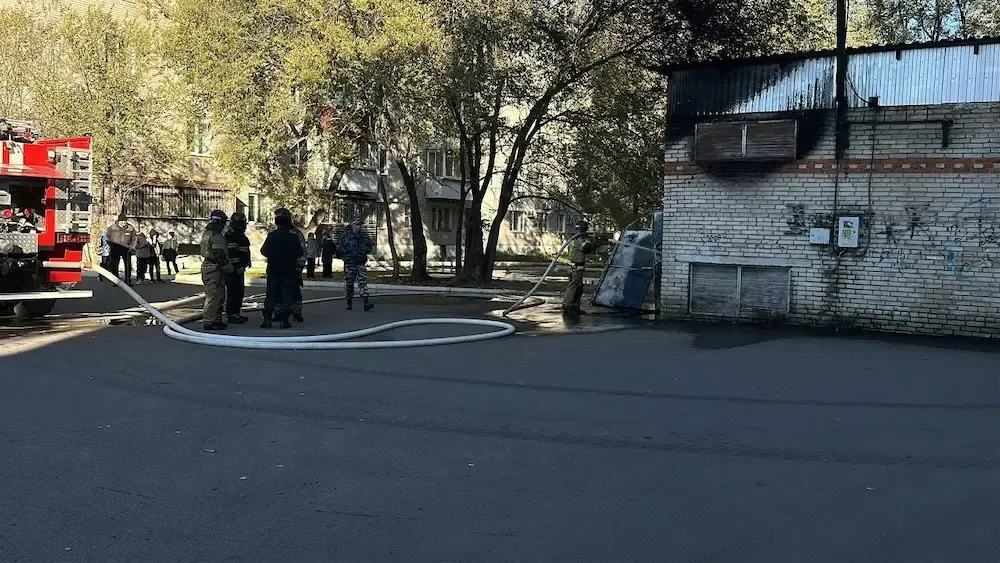 Без света остались десятки домов из-за пожара в Биробиджане