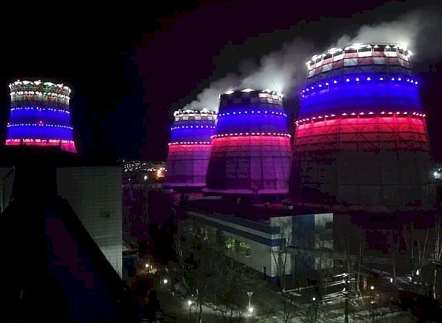 Уникальная для Дальнего Востока подсветка появилась на ТЭЦ в Благовещенске