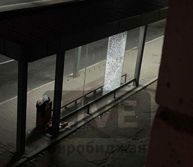Заявление в полицию на вандала, разбившего остановку, подает мэрия Биробиджана