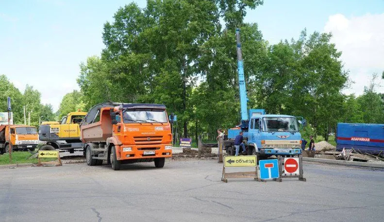 Перекрыт на неопределённое время участок дороги на въезде в Биробиджан