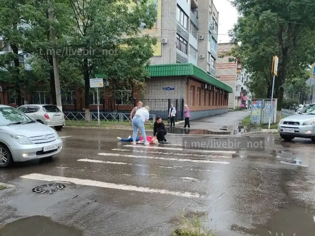 Сбили на зебре женщину в центре Биробиджана