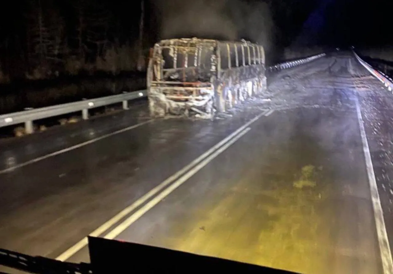 Вспыхнул на ходу пассажирский автобус в Хабаровском крае
